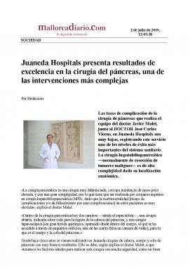 Juaneda presenta resultados de excelencia en la cirugía del páncreas