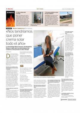 Dra. Marta Cantarero: "Nos tendríamos que poner crema solar todo el año" Juaneda