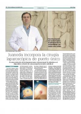 Juaneda incorpora la cirugía laparoscópica de puerto único