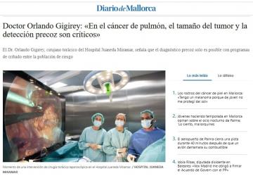 Juaneda Doctor Orlando Gigirey: «En el cáncer de pulmón, el tamaño del tumor y la detección precoz son críticos»