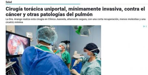 Juaneda Cirugía torácica uniportal, mínimamente invasiva, contra el cáncer y otras patologías del pulmón
