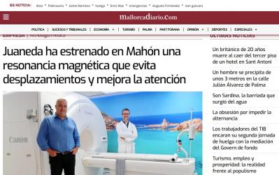 Juaneda Juaneda ha estrenado en Mahón una resonancia magnética que evita desplazamientos y mejora la atención