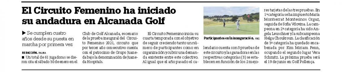 El Circuito Femenino Golf Juaneda Hospitales ha iniciado su andadura en Alcanada Golf