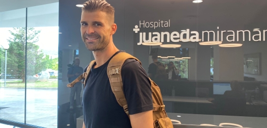 El portero Iván Cuéllar, última incorporación al RCD Mallorca, pasa el reconocimiento médico en el Servicio de Cardiología de Hospital Juaneda Miramar Juaneda