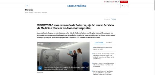 Juaneda El SPECT-TAC más avanzado de Baleares, eje del nuevo Servicio de Medicina Nuclear de Juaneda Hospitales