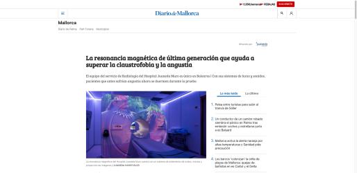 Juaneda La resonancia magnética de última generación que ayuda a superar la claustrofobia y la angustia