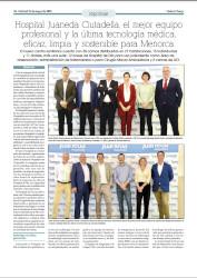 Juaneda Hospital Juaneda Ciutadella, el mejor equipo profesional y la última tecnología médica, eficaz, limpia y sostenible para Menorca