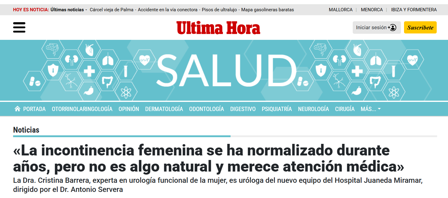 Juaneda La incontinencia femenina se ha normalizado durante años, pero no es algo natural y merece atención médica