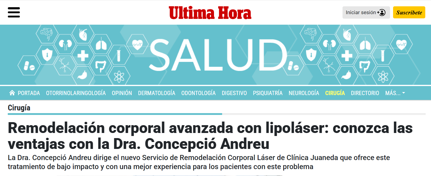 Juaneda Remodelación corporal avanzada con lipoláser: conozca las ventajas con la Dra. Concepció Andreu