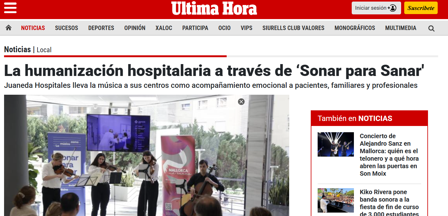 Juaneda La humanización hospitalaria a través de ‘Sonar para Sanar'
